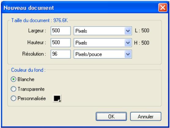 MACROMEDIA FIREWORKS MX 2004-BIEN DMARRER AVEC FIREWORKS - Pour créer un nouveau document : - 1