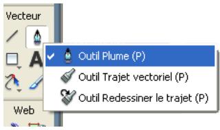 MACROMEDIA FIREWORKS MX 2004-BIEN DMARRER AVEC FIREWORKS - Sélection d'un outil à partir d'un groupe d'outils - 1