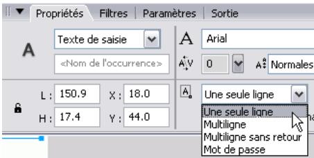 MACROMEDIA FLASH 8-DEVELOPPEMENT D APPLICATIONS FLASH LITE - Types de champs de texte de saisie - 1