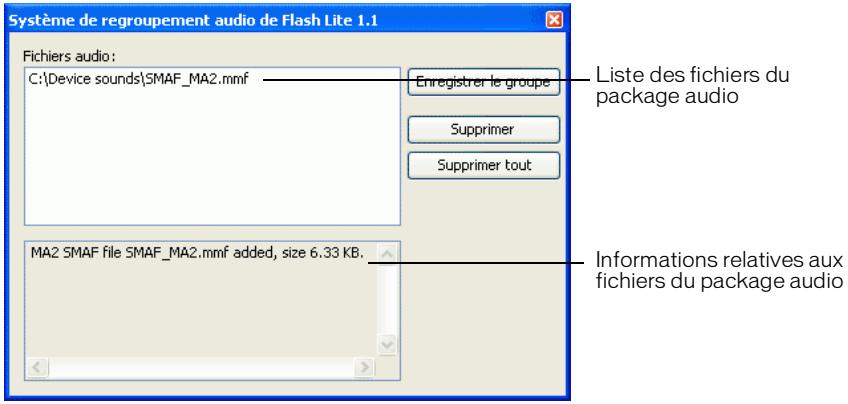 MACROMEDIA FLASH 8-DEVELOPPEMENT D APPLICATIONS FLASH LITE - Pour créer un fichier de package audio : - 2