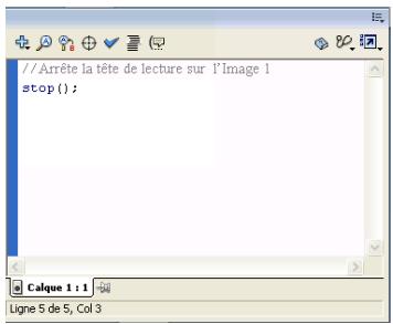 MACROMEDIA FLASH MX 2004-APPRENDRE UTILISER FLASH - Ajouter une action stop() - 2