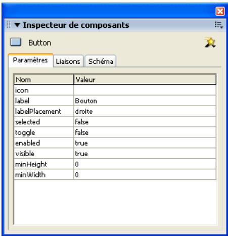 MACROMEDIA FLASH MX 2004-UTILISATION DES COMPOSANTS - Composants dans le panneau Inspecteur de composants et dans l'inspecteur des propriétés - 2