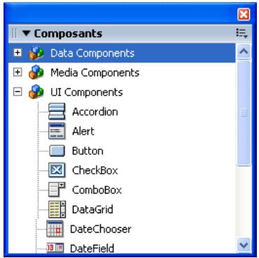 MACROMEDIA FLASH MX 2004-UTILISATION DES COMPOSANTS - Pour afficher le panneau Composants : - 1
