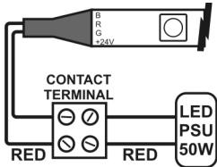 JBSYSTEMS LIGHT FLEXI LED - Conectar o Flexiled™ de cor una a um LED PSU 50W/24V: - 1