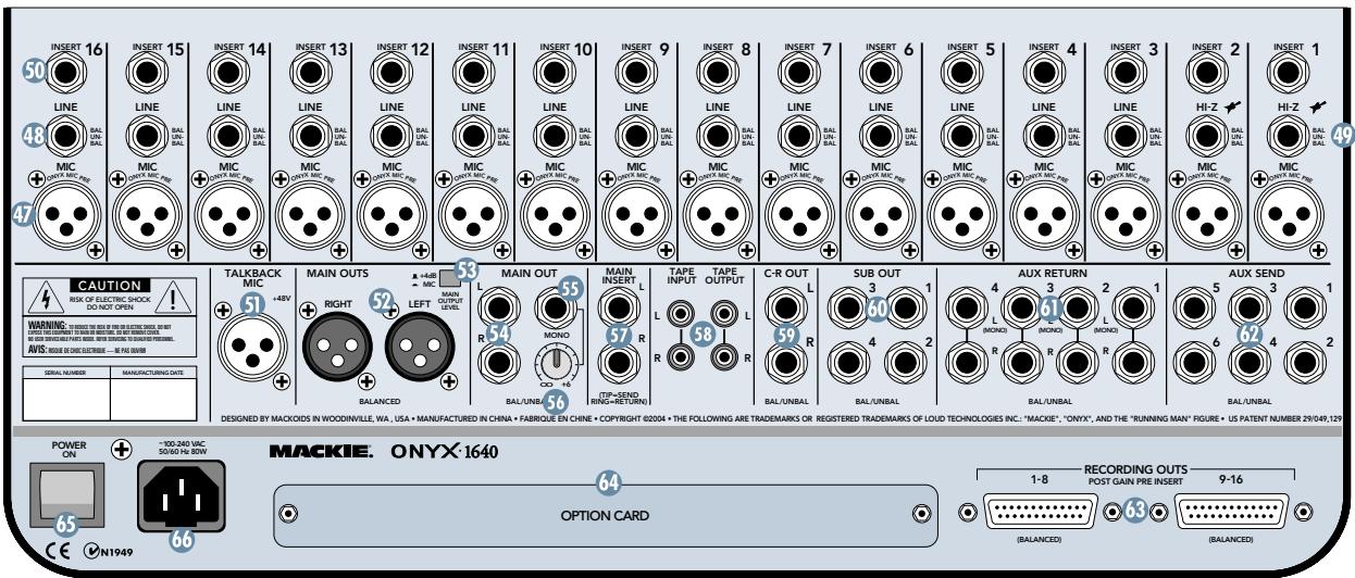 MACKIE ONYX 1640 - Prise d'Alimentation - 1