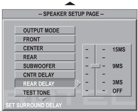 ROTEL RDV-1060 - Réglages des enceintes acoustiques - 6