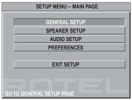 ROTEL RDV-1060 - Menu Screens - 1