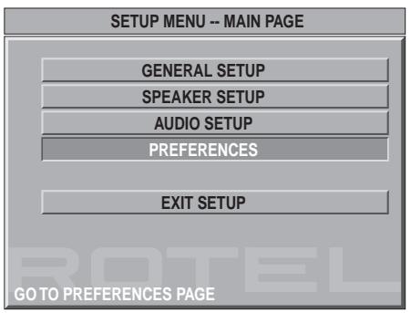 ROTEL RDV-1060 - Preferences - 1