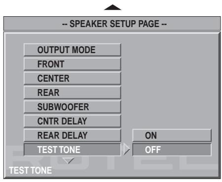 ROTEL RDV-1060 - Réglages des enceintes acoustiques - 4