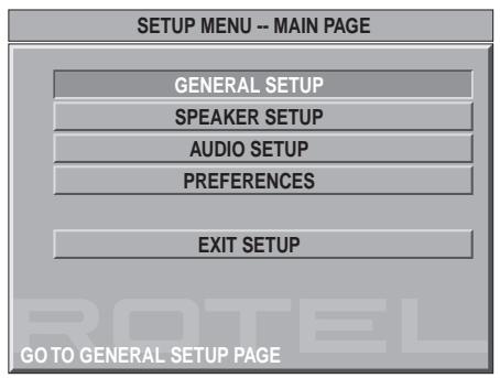 ROTEL RDV-1060 - General Setup - 1