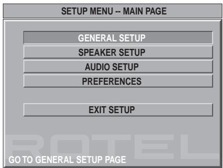 ROTEL RDV-1060 - Comment régler les préférences - 1