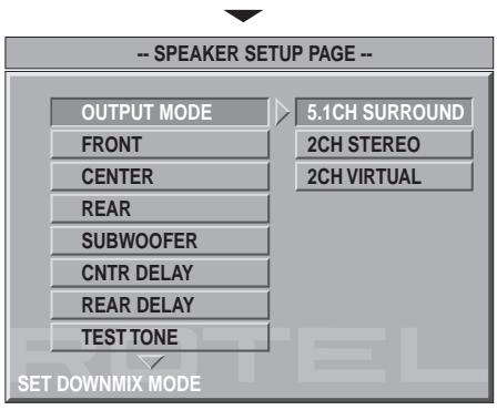 ROTEL RDV-1060 - Réglages des enceintes acoustiques - 3