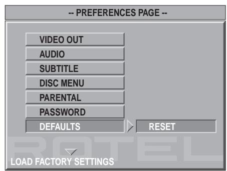 ROTEL RDV-1060 - Preferences - 7