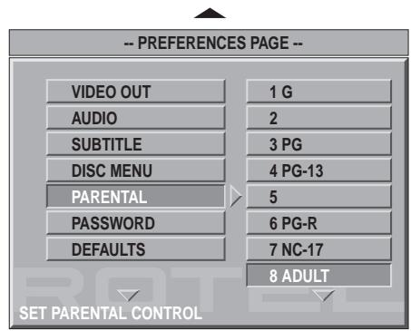 ROTEL RDV-1060 - Preferences - 9