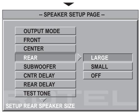 ROTEL RDV-1060 - Speaker Setup (Laufsprecher-Setup) - 9