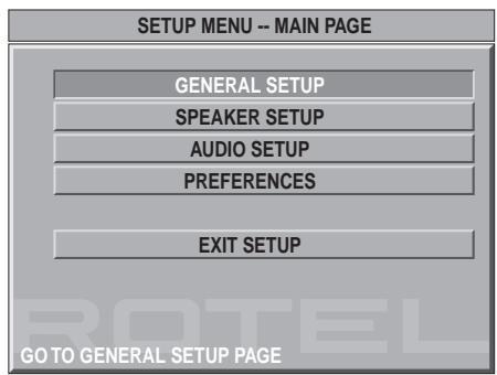 ROTEL RDV-1060 - General Setup (Haupt-Setup) - 1