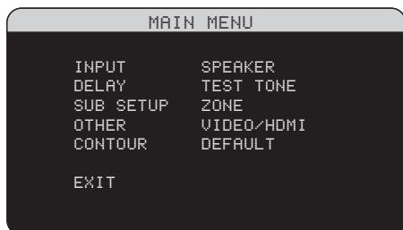 ROTEL RSP-1069 - Main Menu - 1