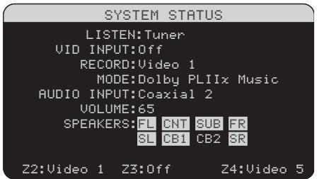 ROTEL RSP-1069 - System Status - 1