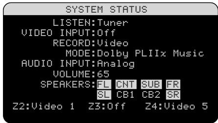 ROTEL RSX-1058 - System Status - 1