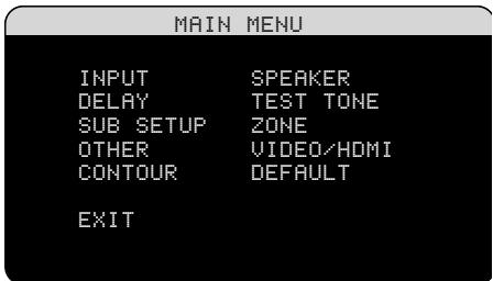 ROTEL RSX-1058 - Main Menu - 1