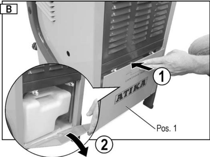 ATIKA ALE 600 - Removing the water collecting container - 1