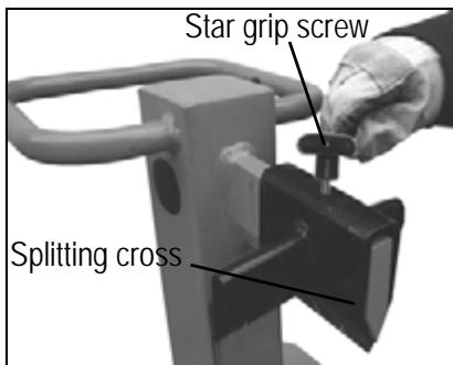 Adjusting the splitting cross: 1