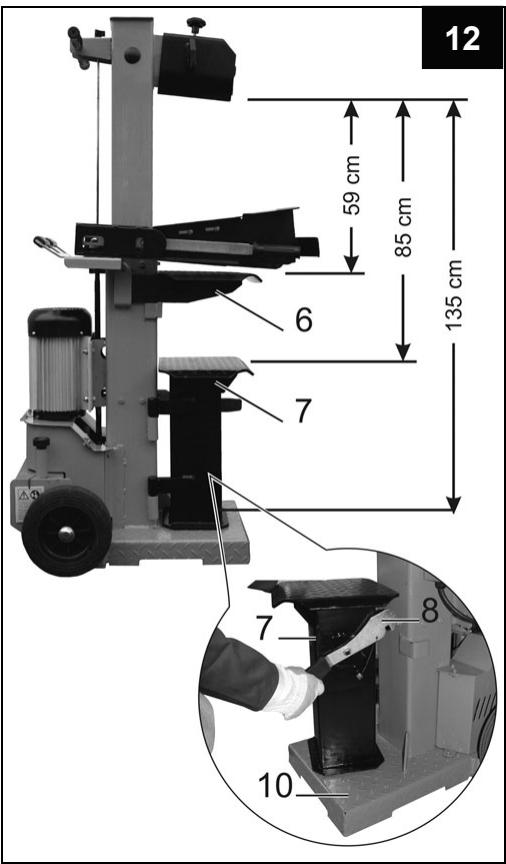 ATIKA ASP 10-1350 - Adjusting the table height - 1