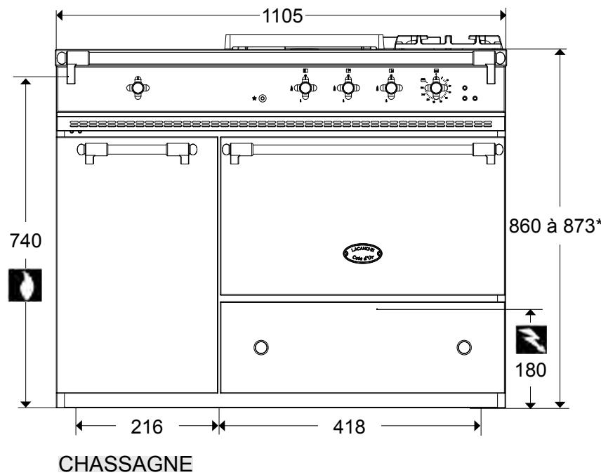 LACANCHE LG1131G - CHASSAGNE &amp; CHAMBERTIN « CLASSIQUE» ET «TRADITION»: TABLES DE CUISSON GAZ - 1