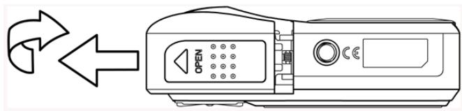 AGFAPHOTO DC-1033M - Faire glisser le couvercle des piles pour ouvrir. - 1