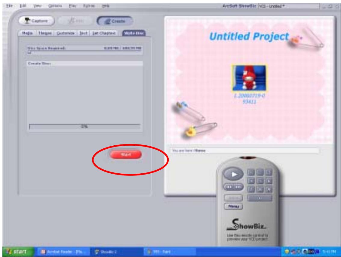 AGFAPHOTO DV-5000G - Cliquez sur "Start" (Démarrer) pour lancer l'enregistrement sur le DVD. - 1