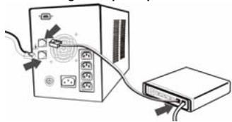TRUST PW-4130M 1300VA MNGT UPS - Protection de la ligne téléphonique - 1