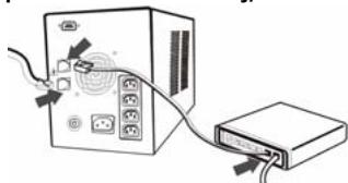 TRUST PW-4130M 1300VA MNGT UPS - Zabepieczenie linii modemowej/telefonicznej. - 1
