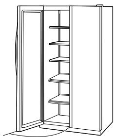 GE SIDE-BY-SIDE REFRIRATOR 25 - ENLEVEZ LA PORTE DU COMPARTIMENT CONGÉLATION - 3