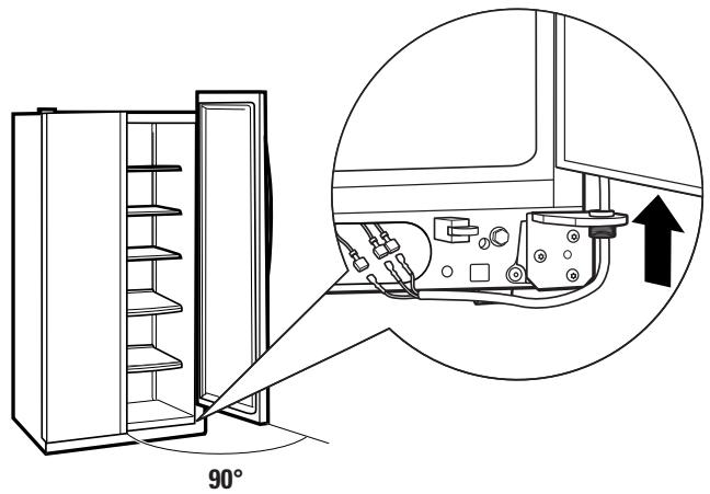 GE SIDE-BY-SIDE REFRIRATOR 25 - ENLEVEZ LA PORTE DU COMPARTIMENT RÉFRIGÉRATION (suite) - 1