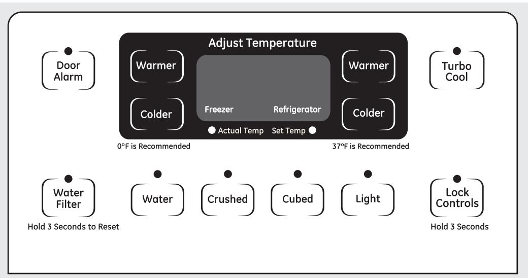 GE SIDE-BY-SIDE REFRIRATOR 26 - About the temperature controls. - 1