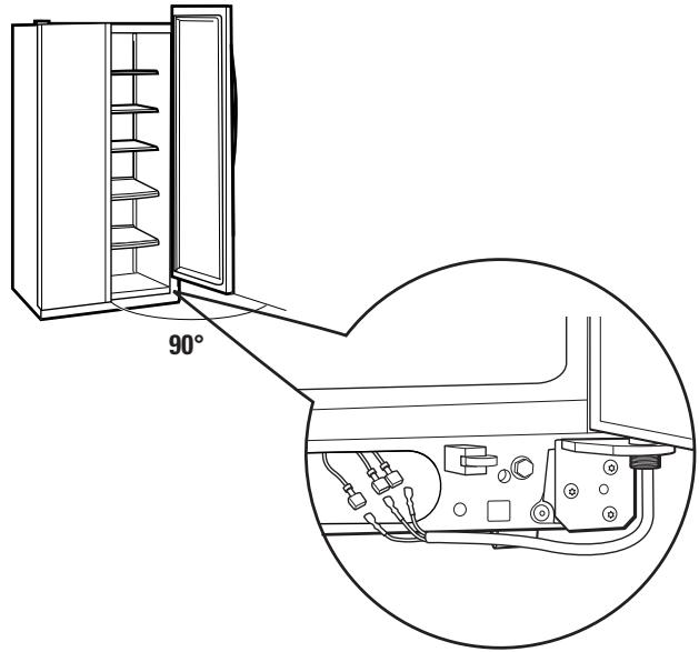 GE SIDE-BY-SIDE REFRIRATOR 26 - REMOVE THE REFRIGERATOR DOOR (cont.) - 3