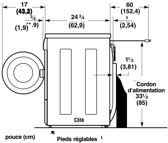 GE WSXH208 - Dimensions d'ébauchage - 1