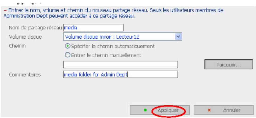 COMET LABS ND26000 - Créer le partage réseau privé pour les groupes d'utilisateurs - 2