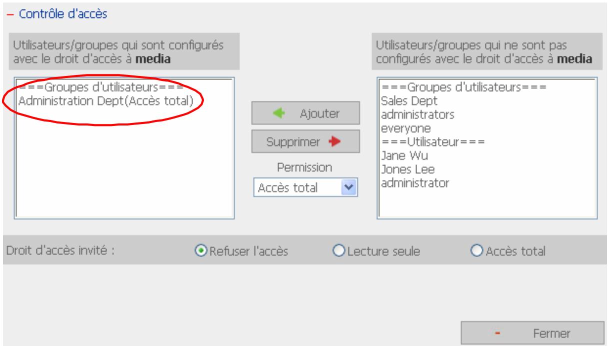 COMET LABS ND26000 - Créer le partage réseau privé pour les groupes d'utilisateurs - 4