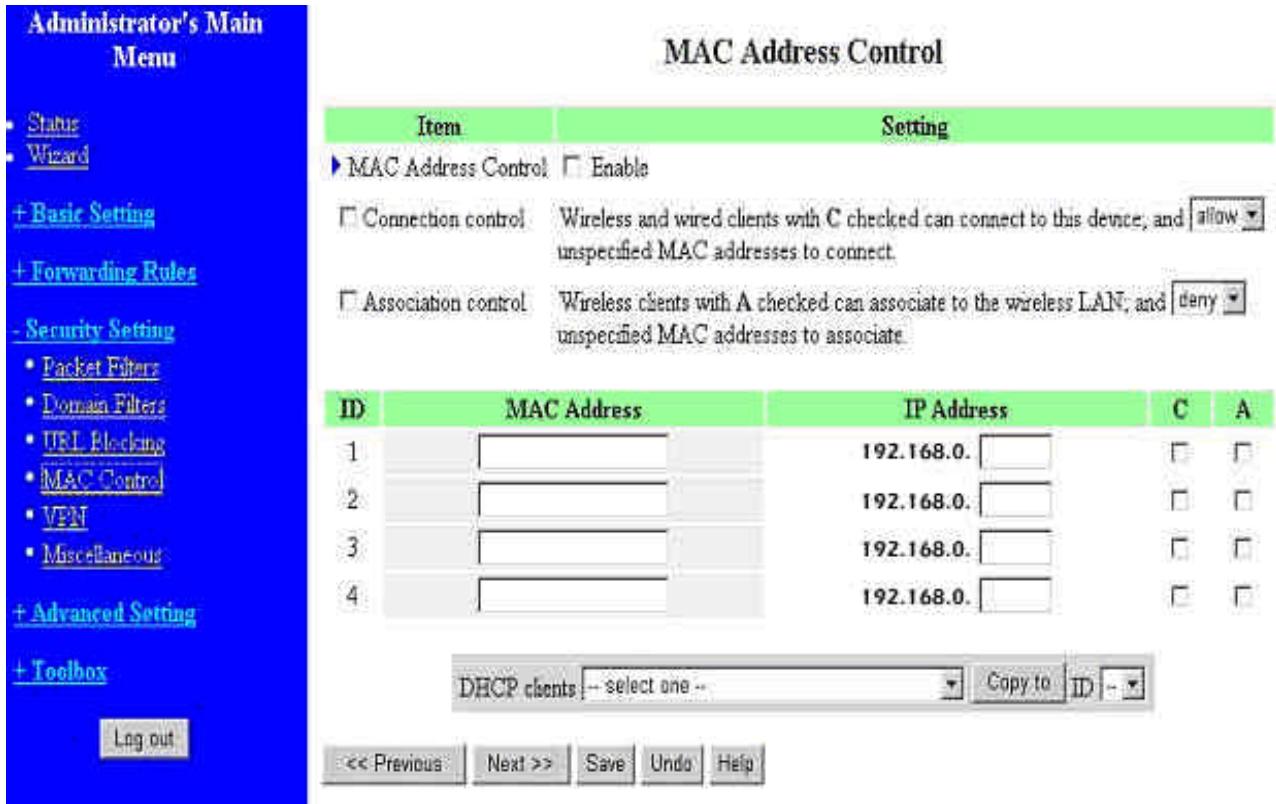 COMET LABS WRM54 - MAC Address Control : Contrôle par adresse MAC - 1