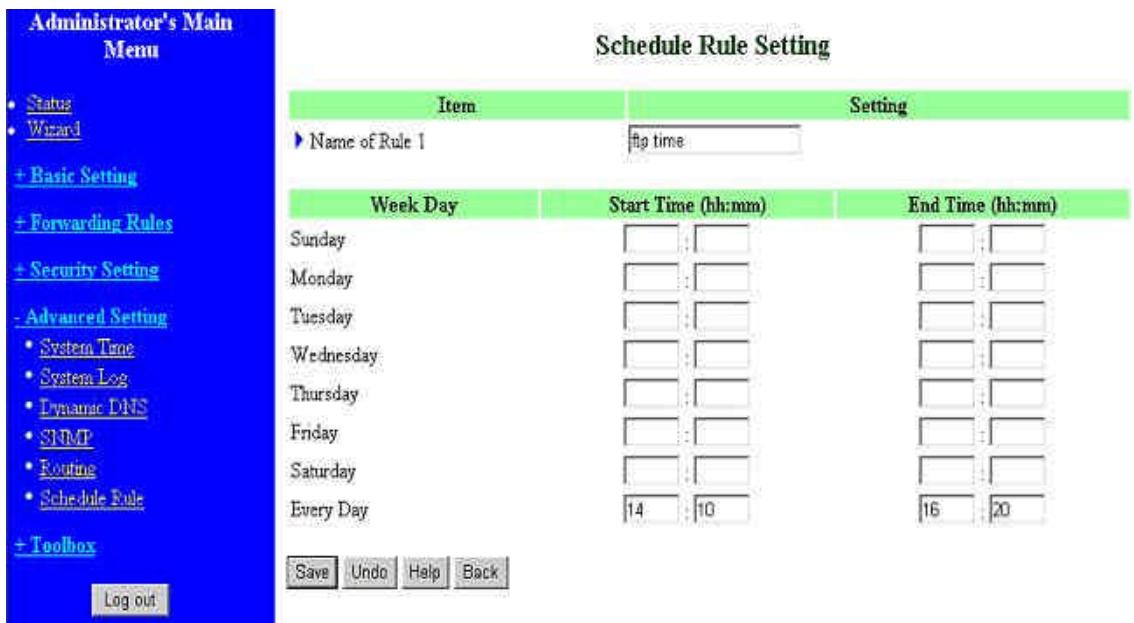 COMET LABS WRM54 - Schedule Rule / Règles horaires - 2