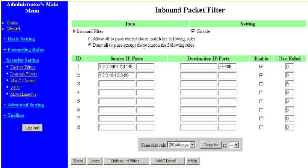 COMET LABS WRM54 - Inbound filter: - 1