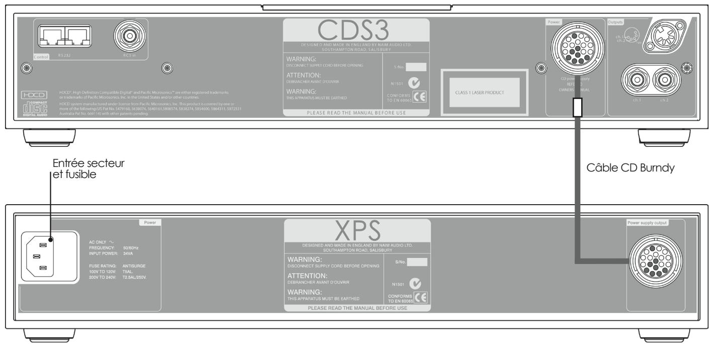 NAIM CD5I - CDS3 relié à l'alimentation XPS - 1