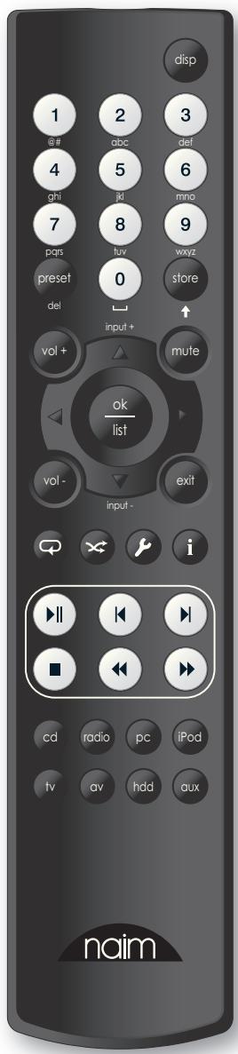 NAIM UNITI - Touches en modes normal et liste/ réglages - 1