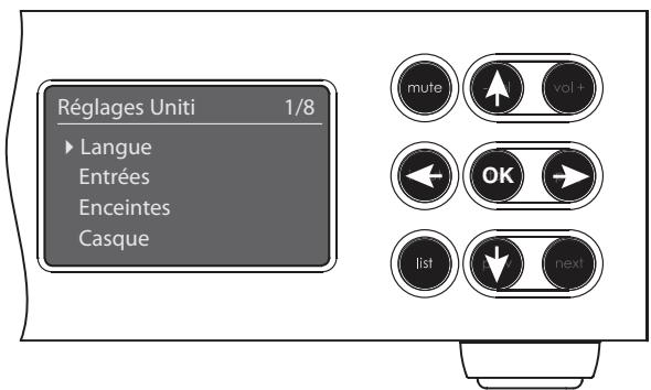 NAIM UNITI - Ecran d'affichage en façade (modéréglages) - 1