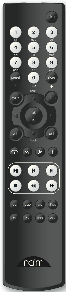 NAIM UNITIQUTE - Touches en modes normal et liste/réglages - 1