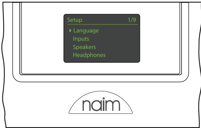 NAIM UNITIQUTE - Écran d'affichage en façade (mode réglages) - 2