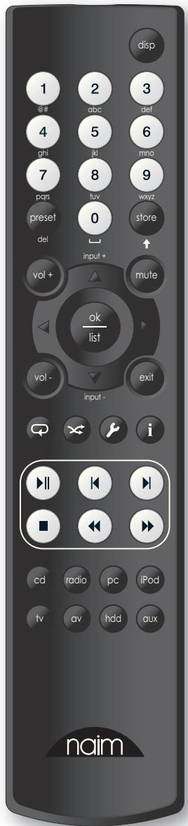 NAIM ND5 XS - Touches en modes normal et liste/ réglages - 1