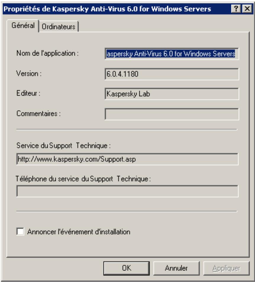 KASPERSKY ADMINISTRATION KIT 8.0 - Registre des applications - 1