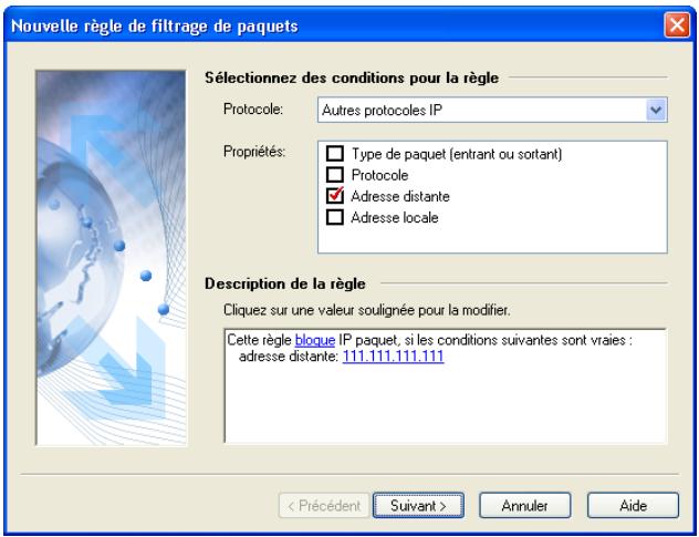 KASPERSKY ANTI-HACKER 1.8 - Tâche 2. Comment bloquer des attaques provenant de certaines adresses Internet ? - 2